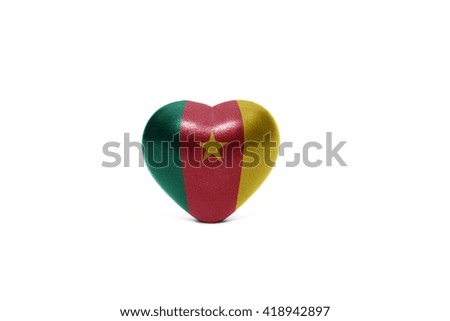 heart with national flag of cameroon on the white background