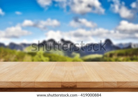 Empty wooden table.