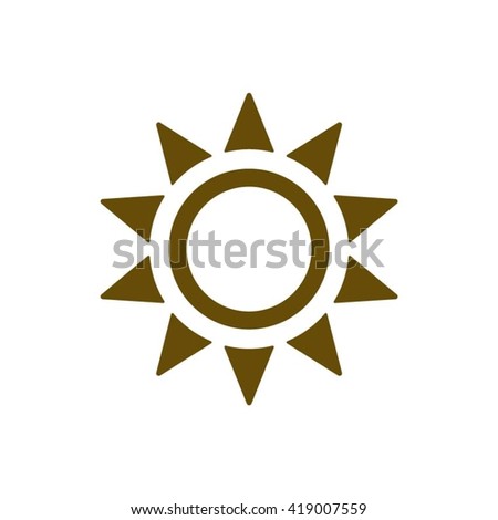 Sun  icon,  isolated. Flat  design.