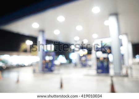 Blurred image of Gas Station for background use.
