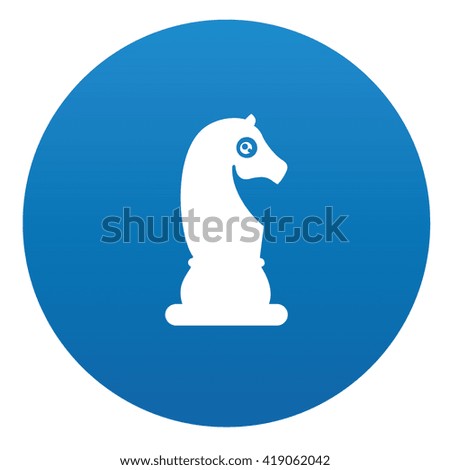Horse icon design on blue button,vector
