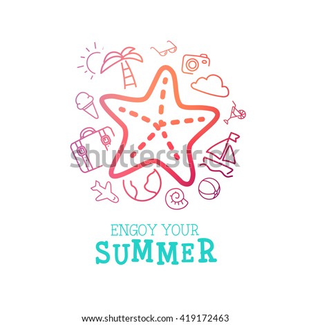 Summer trip poster design.