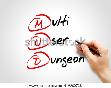 MUD Multi User Dungeon, acronym concept