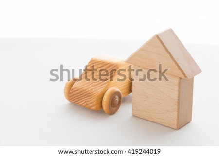 Wooden car and house