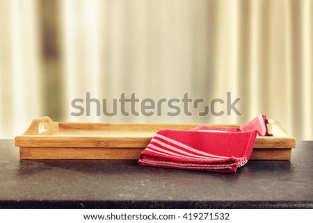 tray napkin and window 