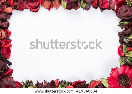 Red Potpourri border with copy space