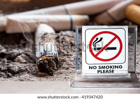 close up of no smoking sign ,abstract background for no smoking concept.