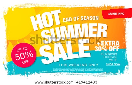 hot summer sale template banner design Royalty-Free Stock Photo #419412433