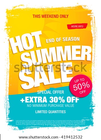 hot summer sale template banner Royalty-Free Stock Photo #419412532