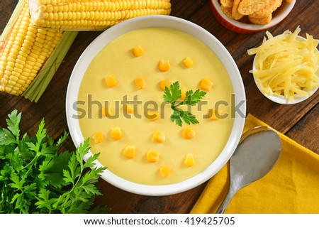 Corn soup bowl