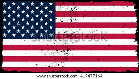 Grunge USA flag.Vintage American flag.Vector flag of USA.