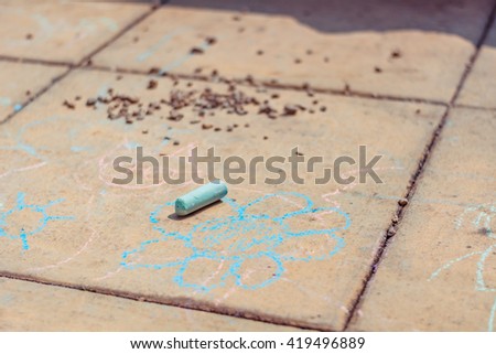 Chalk on the pavement