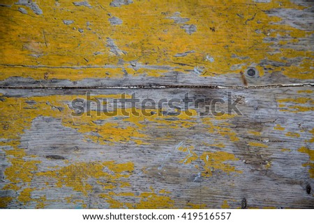 Old wood texture. Vintage yellow and grey wooden background with cracks. perfect shabby grunge wall and floor. ideal for menu and foodphotography