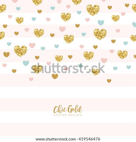 Modern Chic Gold Heart Shape Vector Design