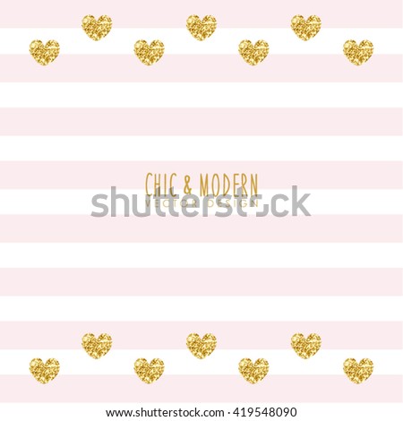 Modern Chic Pink Gold Background Vector Design