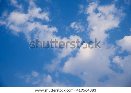 White clouds in the blue sky. blue sky background