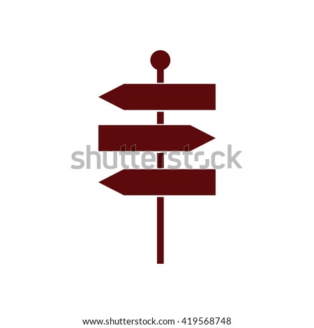 Brown signpost vector icon illustration