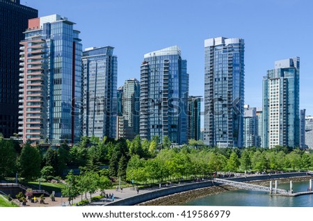 Cityscape of Vancouver, British Columbia, Canada / A portrait of the city and the urban landscape of Vancouver, British Columbia, Canada