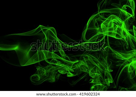 Green Smoke abstract background, movement of green smoke