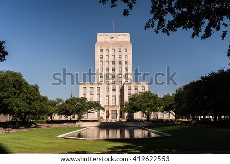 A view of Houston City Hall Royalty-Free Stock Photo #419622553