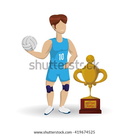 Volleyball design. Sport icon. Isolated illustration