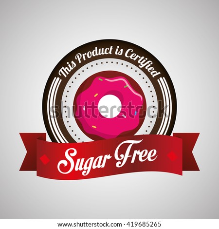 Sugar free design. candy concept. sweet icon, editable vector