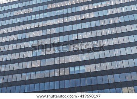 Blue office windows background