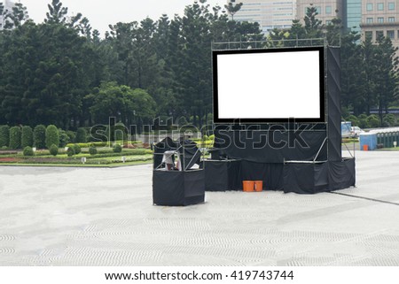 blank billboard in green park field at city park zone,Empty billboard with copy space,selective focus