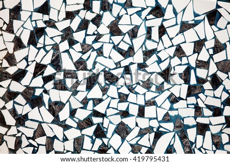 Black and white crazy paving tile abstract background