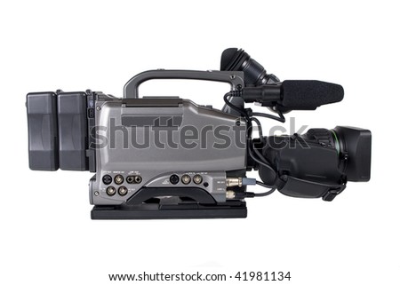 Professional Video Camera isolated on white