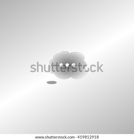 Thought cloud with lines flat vector icon 