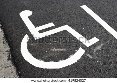 Parking place reserved for disabled people.