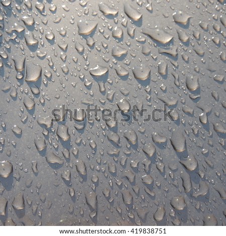 Large drops of rain on a light background