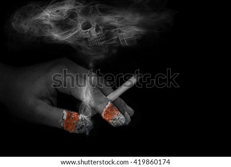 Smoking is hazardous to health and life./made picture to concept