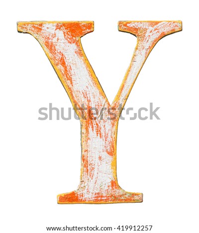 Colorful painted wood alphabet letter.
