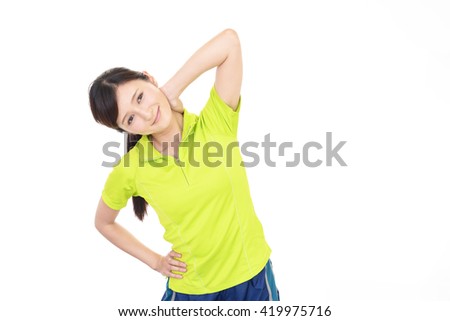 Beautiful woman doing stretch
