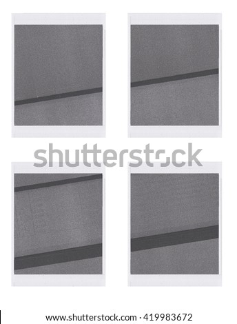 Instant photograph frame set with abstract grey images