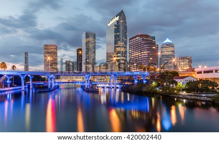 Beautiful downtown Tampa Florida at twilight