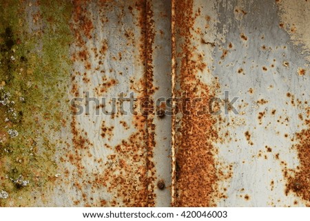rusty steel plate screwed together