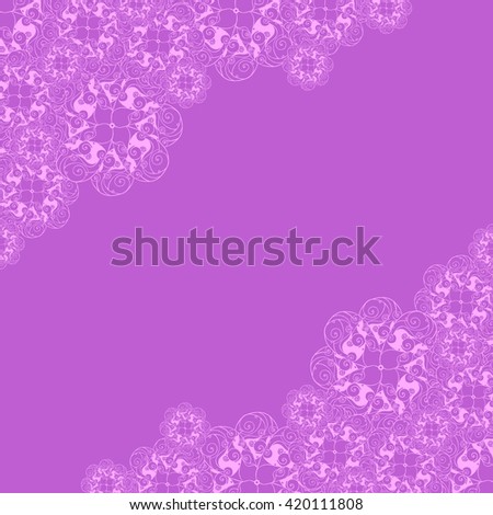 Abstract hand-drawn creative background of stylized flowers in orchid and pale pink colors. Vector illustration.