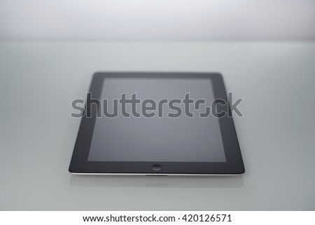 Tablet PC on the desk Workspace Designer 
