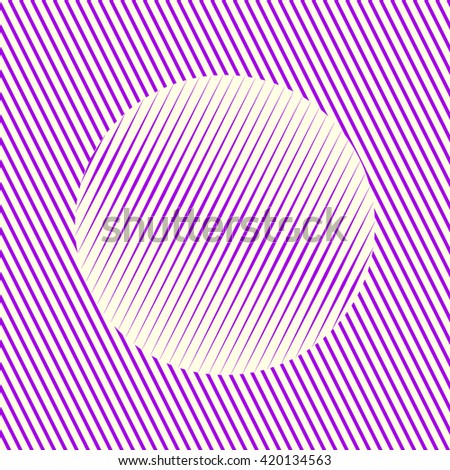 Pattern with symmetric geometric ornament. Violet sharp lines and round spheres abstract background. 3d optical illusion effect wallpaper. Vector illustration