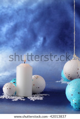 decorations with christmas candle.