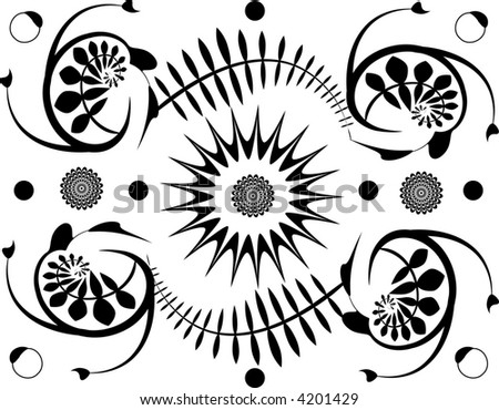Modern deco-look vector ornament - perfect for borders and grunge designs.