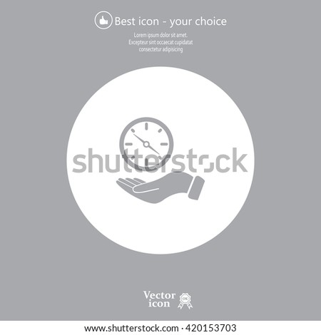 Compass on hand flat icon. Vector illustration EPS.