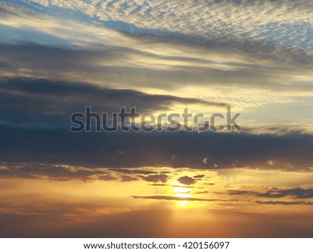Beautiful cloudy sky at sunset