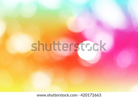 Colorful natural bokeh for background. Light circle abstract wallpaper. Wonderful color background.