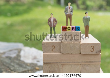 work (colorful cubes words series) with blurred background