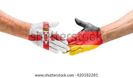 Football teams - Handshake between Northern Ireland and Germany