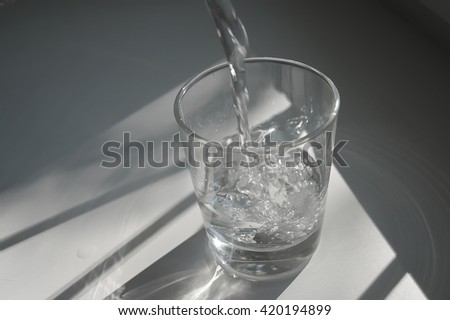 a glass of water           